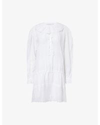 Isabel Marant - Lenora Embroidered Cotton Mini Dress - Lyst