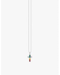 Thomas Sabo - Cross Sterling- Zirconia And Glass Pendant Necklace - Lyst