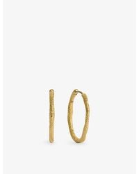 Monica Vinader - Antica Textured Slim Medium 18Ct Vermeil Hoops - Lyst