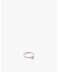 Monica Vinader - Solitaire 18Ct-Plated Vermeil Sterling- And 0.06Ct Lab-Grown Diamond Ring - Lyst