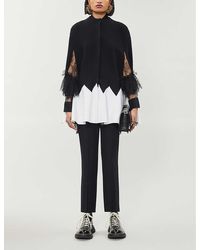 Alexander McQueen Contrast-panel Stretch-knit Cape - Black