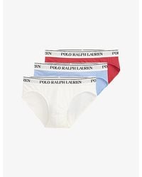 Polo Ralph Lauren - Branded Set Of Three Stretch-Cotton Briefs - Lyst
