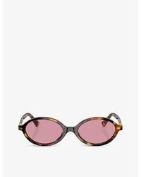 Miu Miu - Mu 04zs Oval-frame Acetate Sunglasses - Lyst