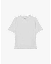 Reiss - Josie Ribbed Stretch-Cotton T-Shirt - Lyst