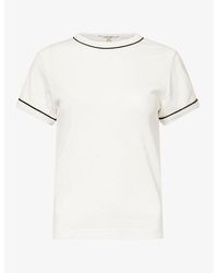 ME+EM - Piped Round-Neck Cotton And Modal T-Shirt - Lyst