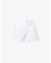 FRAME - The Long Hang Denim Shorts - Lyst