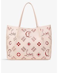 Christian Louboutin Cabarock Large Perforated Leather Tote Bag in Pink ...