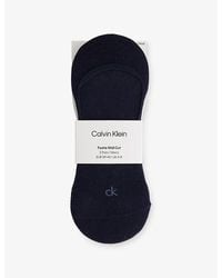 Calvin Klein - Logo No-Show Stretch-Cotton Socks - Lyst
