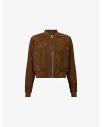 AllSaints - Orten Suede Bomber Jacket - Lyst
