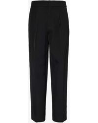 Fear Of God - Brand-patch Relaxed-fit Wool And Cotton-blend Trousers - Lyst