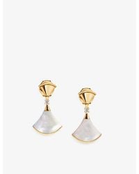 BVLGARI - Divas' Dream 18Ct- 0.07Ct Diamond And Mother-Of-Pearl Earrings - Lyst
