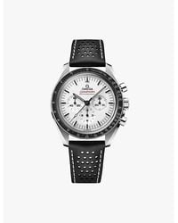 Omega - 310.32.42.50.04.002 Speedmaster Moonwatch Professional Steel And Leather Manual Chronograph Watch - Lyst