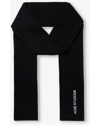 Acne Studios - Logo-embroidered Knitted Wool-blend Scarf - Lyst