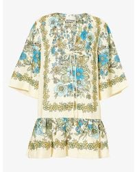 ALÉMAIS - Sophia Printed Linen Mini Dress - Lyst