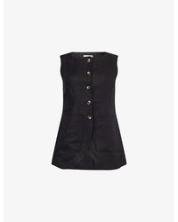 Posse - Emma Two-Patch-Pockets Linen Vest - Lyst