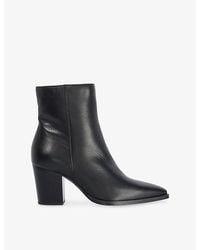 Dune - Papped Western Heeled Leather Ankle Boots - Lyst