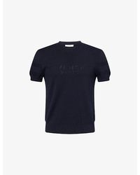 Givenchy - Logo-Pattern Short-Sleeve Knitted Jumper - Lyst