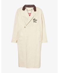 KENZO - Relaxed-Fit Notch-Lapels Cotton Coat - Lyst