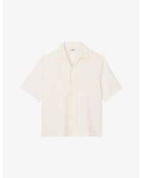 Sandro - Short-Sleeved Cotton And Linen Shirt - Lyst