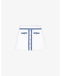 Maje - Contrast-trim Boucle Stretch-cotton Mini Skirt - Lyst