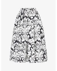 Alexander McQueen - Graphic-print Woven Midi Skirt - Lyst