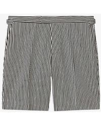 Reiss - Stream Stripe-pattern Stretch Woven-blend Shorts - Lyst