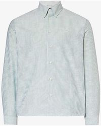 A.P.C. - Brand-embroidered Striped Regular-fit Cotton Shirt - Lyst
