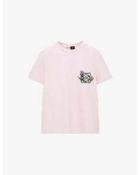 Loewe - X Paula's Ibiza Floral Anagram-Embroidered Cotton-Blend T-Shirt - Lyst