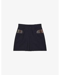 Prada - Pleated Kid Mohair Mini Skirt - Lyst