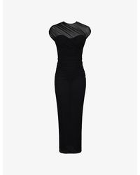 House Of Cb - Orelia Draped Mesh Maxi Dress - Lyst