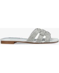 Steve Madden - Vcay R 968 Crystal-embellished Flat Woven Sandals - Lyst