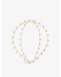 Lelet - Vera Exes Faux-pearl Embellished Stainless Steel Headband - Lyst
