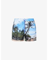 Paul Smith - Paradise Graphic-print Recycled-polyester Swim Shorts - Lyst