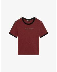 The Kooples - Branded-Print Short-Sleeved Cotton-Jersey T-Shirt - Lyst