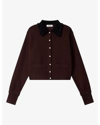 Sandro - Etienne Frill-Collar Wool And Cashmere-Blend Cardigan - Lyst