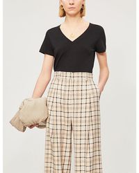 Vince - V-Neck Cotton-Jersey T-Shirt - Lyst