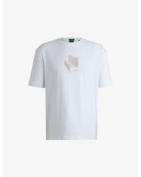BOSS - Gloss-Artwork Relaxed-Fit Interlock Cotton T-Shirt - Lyst