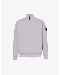 Stone Island - Branded-badge Funnel-neck Stretch-woven Jacket X - Lyst