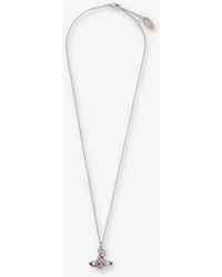 Vivienne Westwood - Willa Bas Relief Silver-tone Brass And Crystal Pendant Necklace - Lyst
