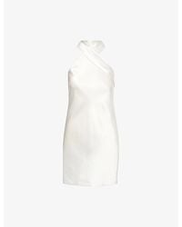 Galvan London - Pandora Halterneck Satin Mini Dress - Lyst