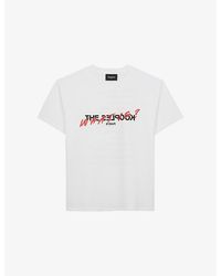 The Kooples - Logo-Print Cotton-Jersey T-Shirt - Lyst