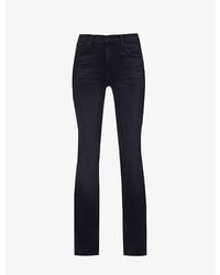 Mother - The Weekender Faded-wash Flared-leg High-rise Cotton-blend Jeans - Lyst
