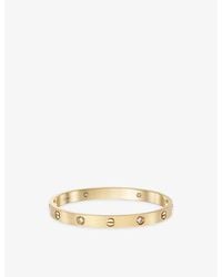 Cartier - Love Classic Brushed 18Ct- And 0.42Ct Diamond Bracelet - Lyst
