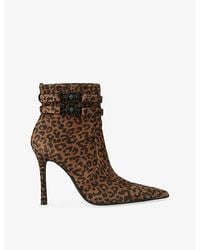 Kurt Geiger - Mansion Leopard Heeled Suede Ankle Boots - Lyst