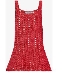 JW Anderson - Crochet Cut-out Knitted Mini Dress - Lyst