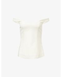 RÓHE Frames - Off-Shoulder Sweetheart-Neckline Woven Top - Lyst