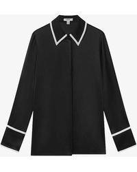 Reiss - Murphy Contrast-trim Silk Shirt - Lyst