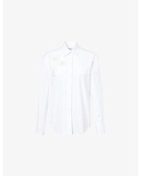 Erdem - Embroidered Long-Sleeve Cotton Shirt - Lyst