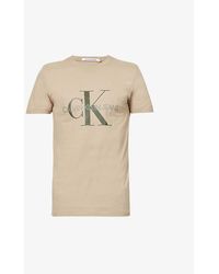 Ck Jeans Logo-print Cotton-jersey T-shirt - Natural