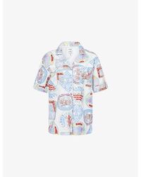 Damson Madder - Chlo Graphic-Print Relaxed Cotton-Linen Blend Shirt - Lyst